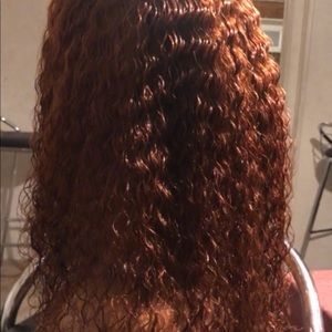 Brazilian orange color kinky curly 13x6 lace front